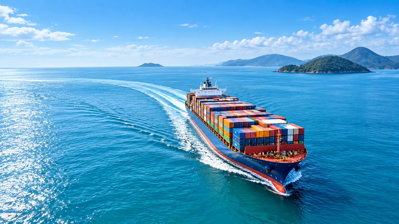 Illustration of international container shipping