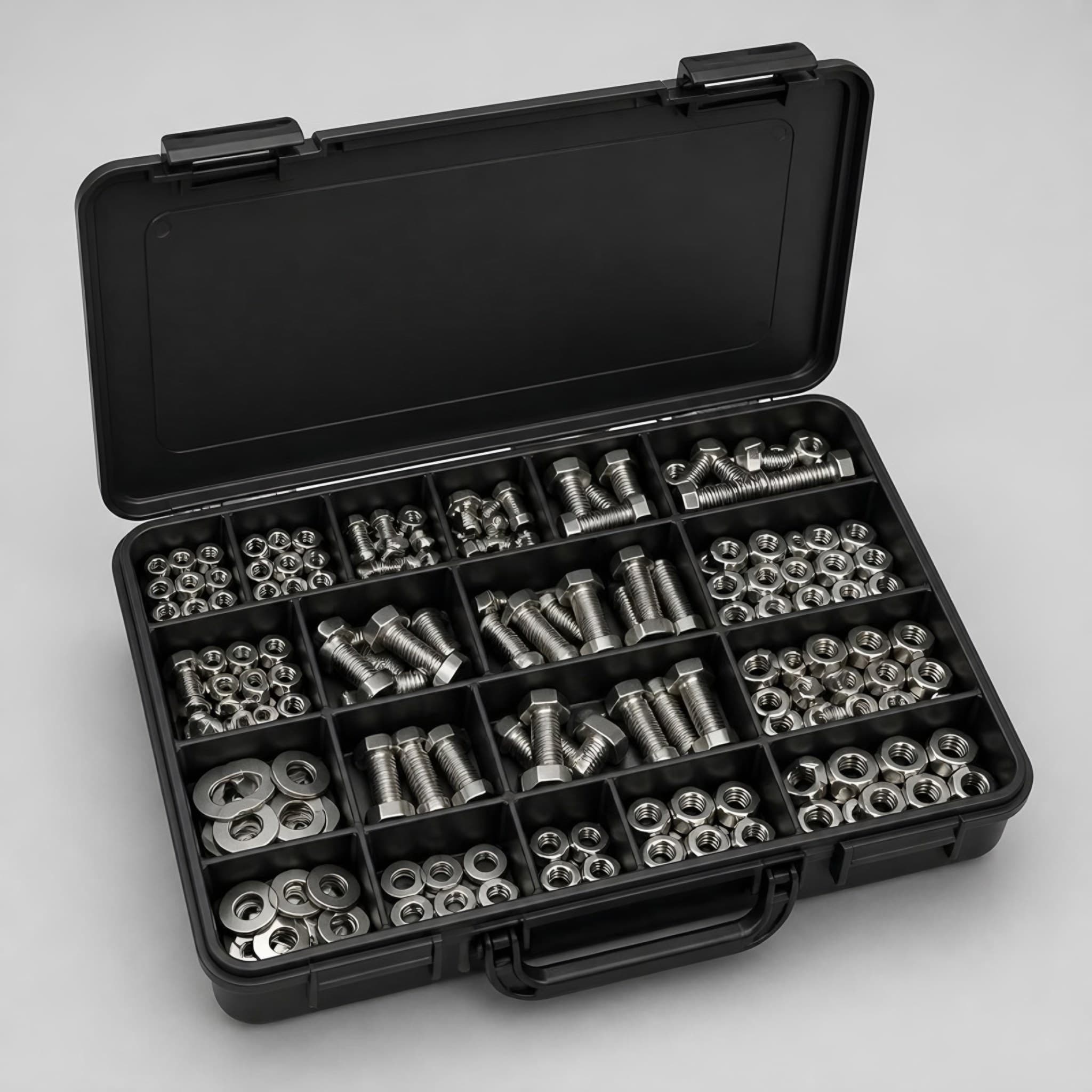 Stainless fastener assortment, 1 200 pieces